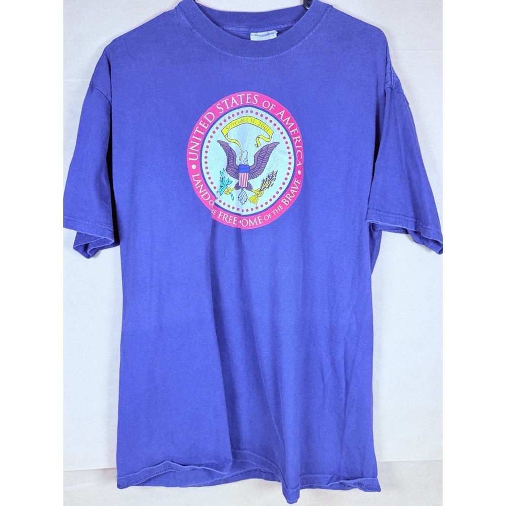 Vintage Y2K 9/11 T Shirt September 11 2001 USA Eagle Port Company Patriotic